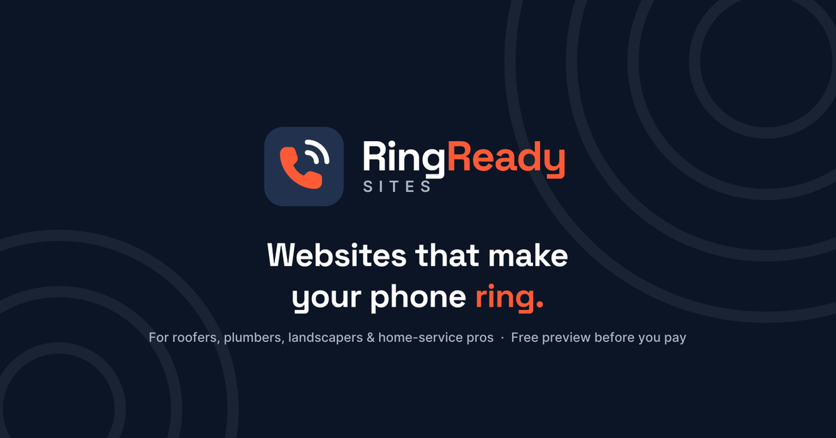Ring Free Use Get your free preview — RingReady Sites